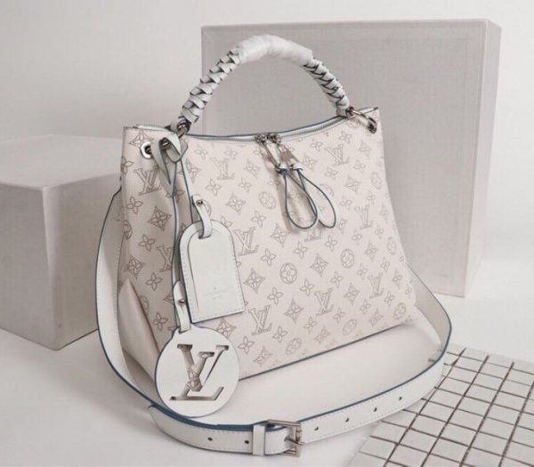 Replica Louis Vuitton Mahina Beaubourg MM Hobo In Off White - Image 2