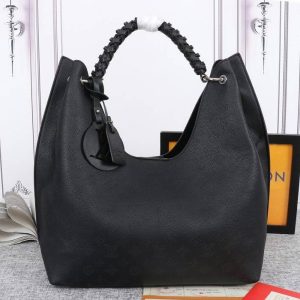 Replica Louis Vuitton Mahina Carmel Hobo In Black