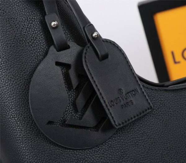 Replica Louis Vuitton Mahina Carmel Hobo In Black - Image 7