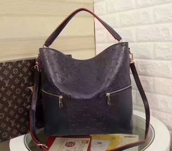Replica Louis Vuitton Monogram Empreinte Melie Hobo In Navy Blue