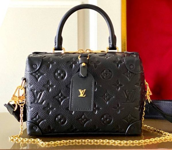 Replica Louis Vuitton Monogram Empreinte Petite Malle Souple Handbag In Black