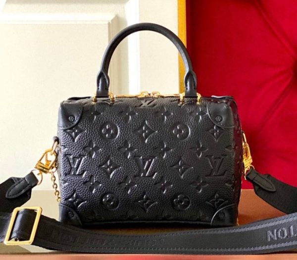 Replica Louis Vuitton Monogram Empreinte Petite Malle Souple Handbag In Black - Image 2