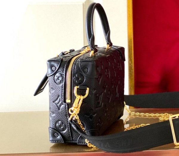 Replica Louis Vuitton Monogram Empreinte Petite Malle Souple Handbag In Black - Image 3