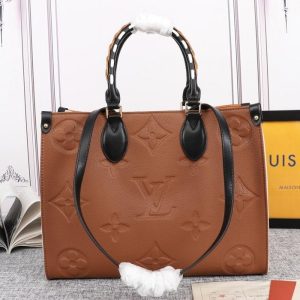 Replica Louis Vuitton Monogram Empreinte Wild At Heart Onthego MM Tote In Caramel Brown
