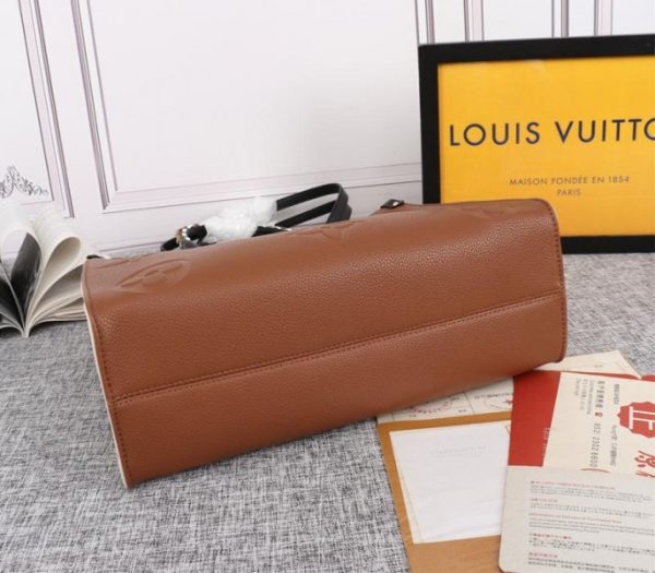 Replica Louis Vuitton Monogram Empreinte Wild At Heart Onthego MM Tote In Caramel Brown - Image 4