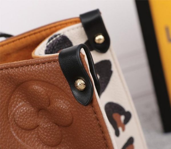 Replica Louis Vuitton Monogram Empreinte Wild At Heart Onthego MM Tote In Caramel Brown - Image 8