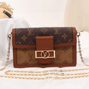 Replica Louis Vuitton Monogram Reverse Canvas Dauphine Chain Wallet