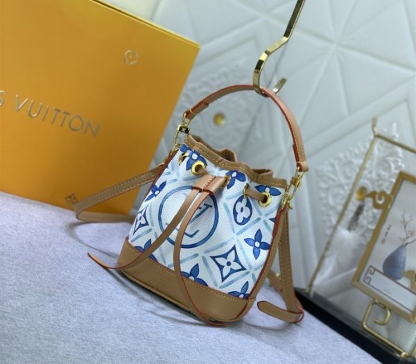 Replica Louis Vuitton LV By The Pool Monogram Tiles Canvas Nano Noe Bag In Lagoon Blue - Image 2