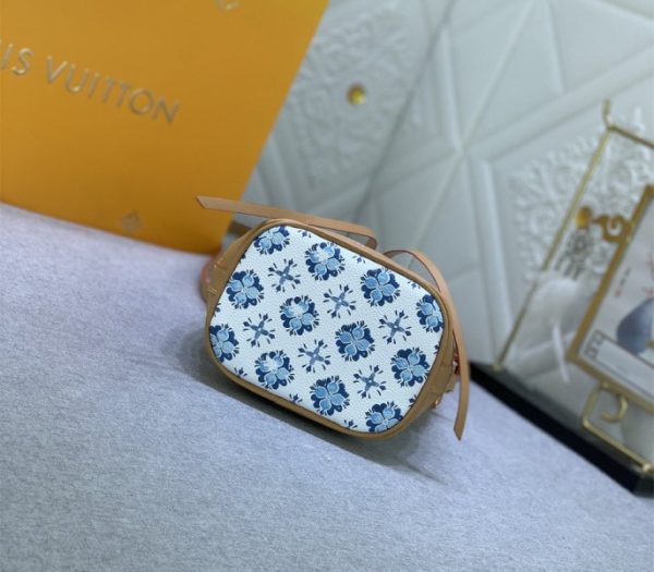 Replica Louis Vuitton LV By The Pool Monogram Tiles Canvas Nano Noe Bag In Lagoon Blue - Image 4
