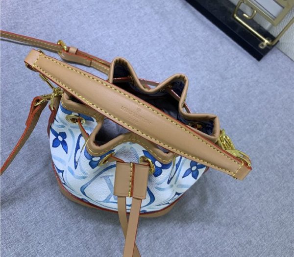 Replica Louis Vuitton LV By The Pool Monogram Tiles Canvas Nano Noe Bag In Lagoon Blue - Image 6