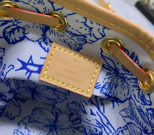Replica Louis Vuitton LV By The Pool Monogram Tiles Canvas Nano Noe Bag In Lagoon Blue - Image 7