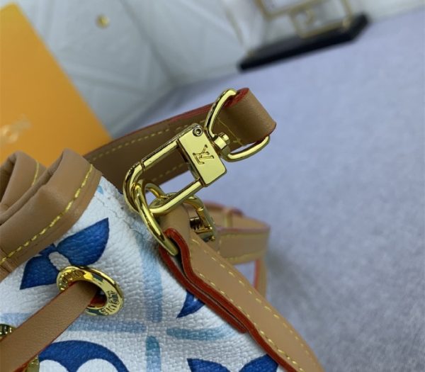 Replica Louis Vuitton LV By The Pool Monogram Tiles Canvas Nano Noe Bag In Lagoon Blue - Image 8