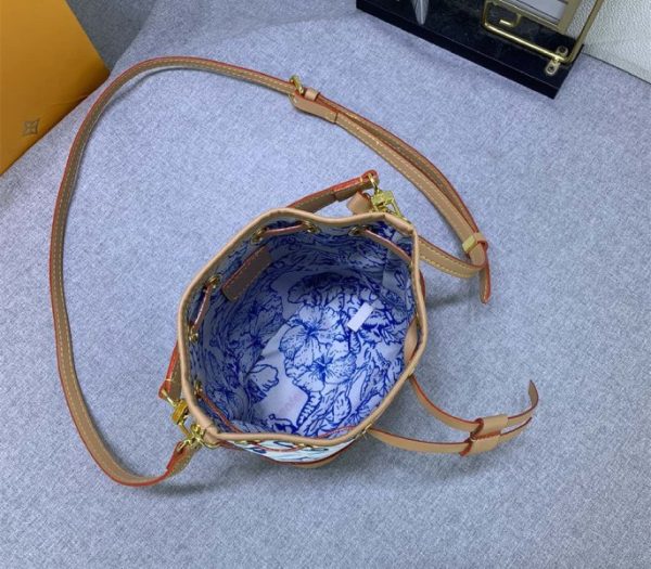 Replica Louis Vuitton LV By The Pool Monogram Tiles Canvas Nano Noe Bag In Lagoon Blue - Image 9