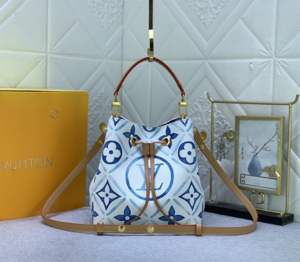 Replica Louis Vuitton LV By The Pool Monogram Tiles Canvas NeoNoe BB Bag In Lagoon Blue
