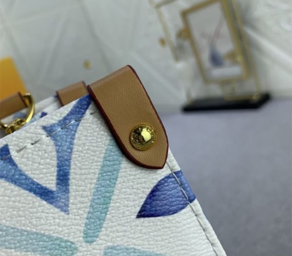 Replica Louis Vuitton LV By The Pool Monogram Tiles Canvas Onthego PM Tote In Lagoon Blue - Image 6