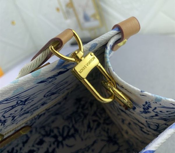 Replica Louis Vuitton LV By The Pool Monogram Tiles Canvas Onthego PM Tote In Lagoon Blue - Image 7