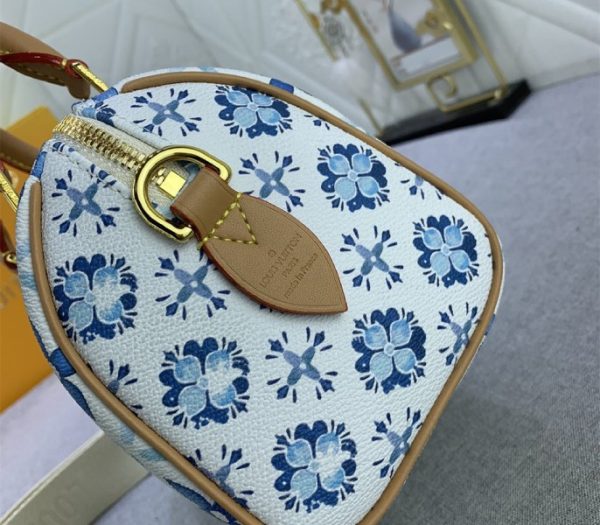 Replica Louis Vuitton LV By The Pool Monogram Tiles Canvas Speedy Bandouliere 20 Bag In Lagoon Blue - Image 4