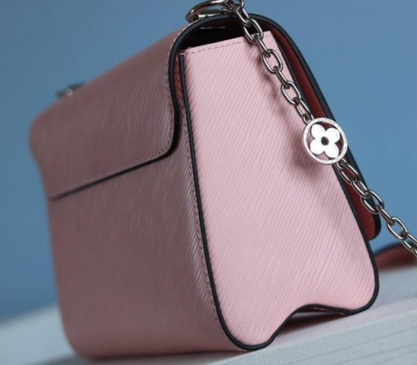 Replica Louis Vuitton Epi Leather Twist MM With Flowers Jewels Chain Bag In Rose Bellerine Pink - Image 7