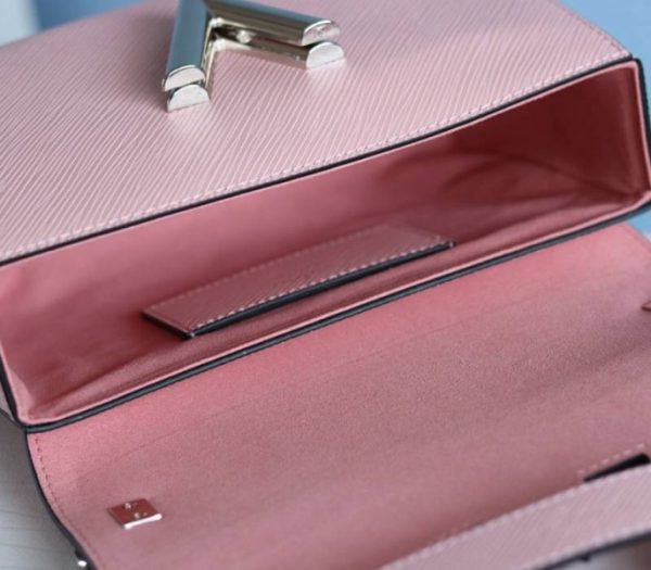 Replica Louis Vuitton Epi Leather Twist MM With Flowers Jewels Chain Bag In Rose Bellerine Pink - Image 9