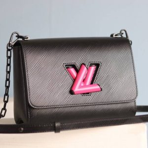Replica Louis Vuitton Epi Leather Twist MM Bag With Black Vibrant Pink Twist Lock