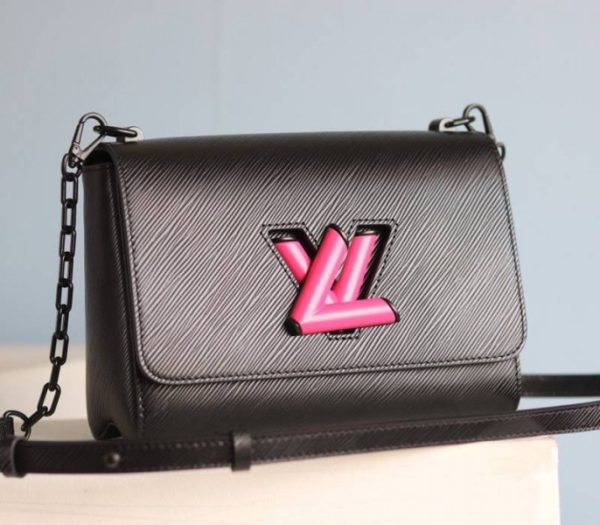 Replica Louis Vuitton Epi Leather Twist MM Bag With Black Vibrant Pink Twist Lock