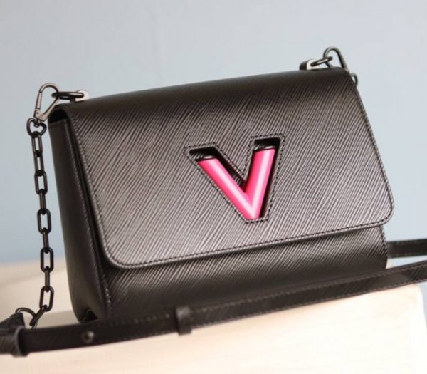 Replica Louis Vuitton Epi Leather Twist MM Bag With Black Vibrant Pink Twist Lock - Image 4