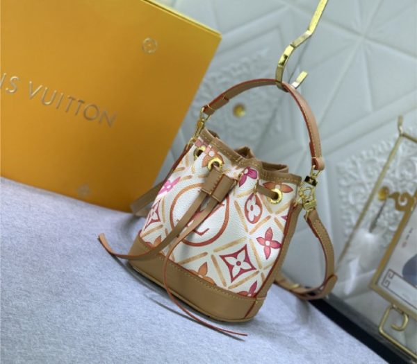 Replica Louis Vuitton LV By The Pool Monogram Tiles Canvas Nano Noe Bag In Coral - Image 2