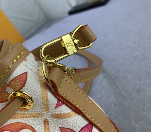 Replica Louis Vuitton LV By The Pool Monogram Tiles Canvas Nano Noe Bag In Coral - Image 7