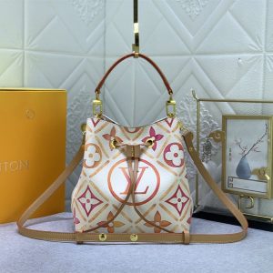 Replica Louis Vuitton LV By The Pool Monogram Tiles Canvas NeoNoe BB Bag In Coral