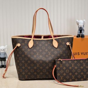 Replica Louis Vuitton Monogram Canvas Neverfull MM Tote In Red