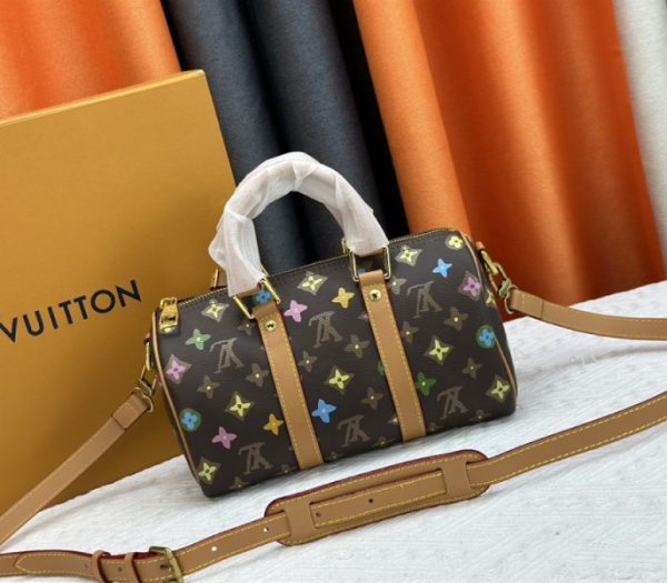 Louis Vuitton Monogram Craggy Keepall Travel 25 Replica Bag In Chocolate - Image 3