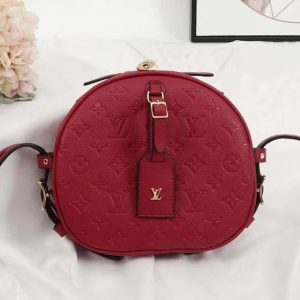 Replica Louis Vuitton Monogram Empreinte Boite Chapeau Souple MM Bag In Red