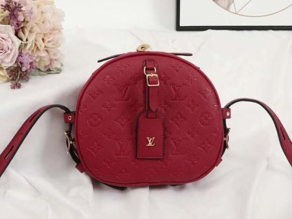 Replica Louis Vuitton Monogram Empreinte Boite Chapeau Souple MM Bag In Red