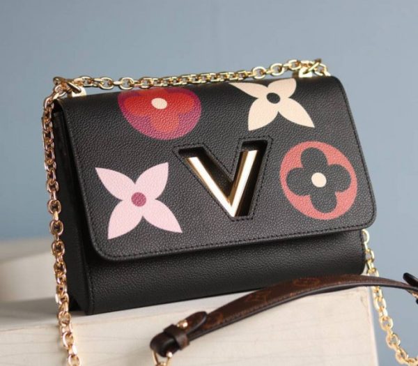 Replica Louis Vuitton Monogram Empreinte Bold Printed Pattern Twist MM Bag In Black - Image 3