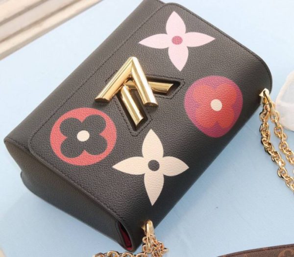 Replica Louis Vuitton Monogram Empreinte Bold Printed Pattern Twist MM Bag In Black - Image 4