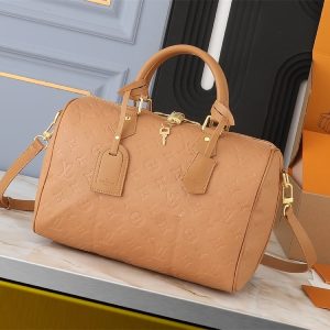 Replica Louis Vuitton Monogram Empreinte Speedy Soft 30 Handbag In Arizona Beige