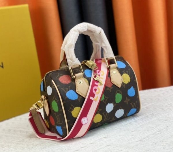Replica Louis Vuitton X YK Monogram Canvas Speedy 20 Handbag With Textile Strap In Style 1 - Image 2