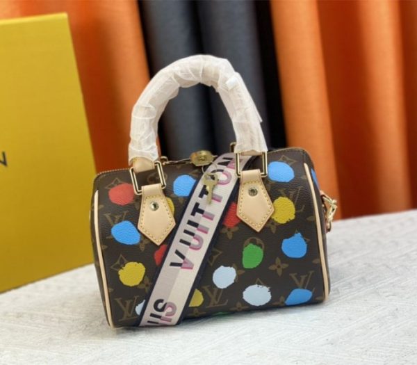 Replica Louis Vuitton X YK Monogram Canvas Speedy 20 Handbag With Textile Strap In Style 2