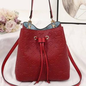 Replica Louis Vuitton Monogram Empreinte NeoNoe MM Bag In Red