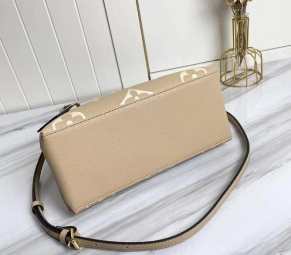 Replica Louis Vuitton Bicolor Monogram Empreinte Leather Petit Palais Handbag In Tourterelle Gray And Cream - Image 4