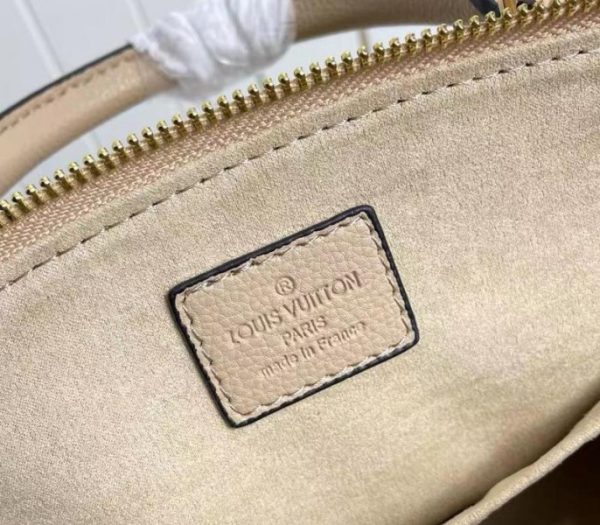 Replica Louis Vuitton Bicolor Monogram Empreinte Leather Petit Palais Handbag In Tourterelle Gray And Cream - Image 6