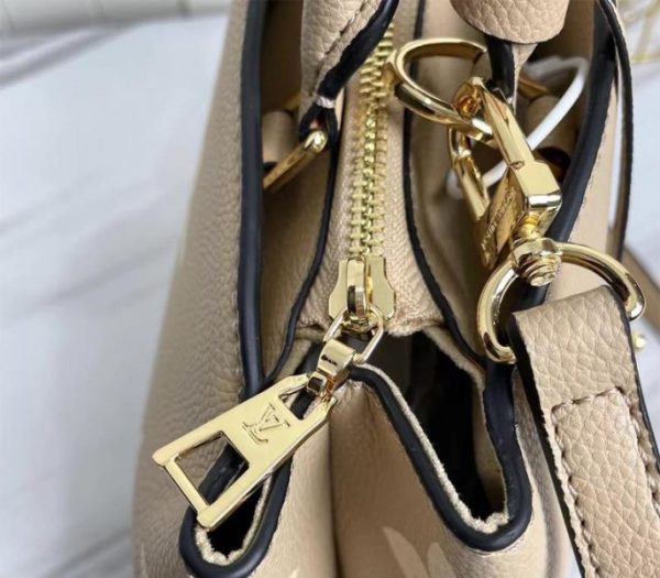 Replica Louis Vuitton Bicolor Monogram Empreinte Leather Petit Palais Handbag In Tourterelle Gray And Cream - Image 7