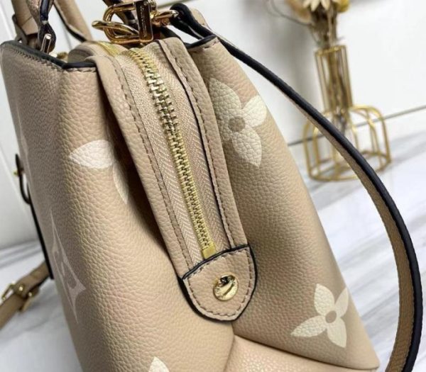 Replica Louis Vuitton Bicolor Monogram Empreinte Leather Petit Palais Handbag In Tourterelle Gray And Cream - Image 8