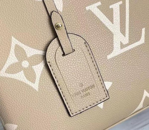 Replica Louis Vuitton Bicolor Monogram Empreinte Leather Petit Palais Handbag In Tourterelle Gray And Cream - Image 9