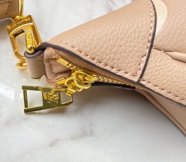 Replica Louis Vuitton Bicolor Monogram Empreinte Leather Bagatelle Mini Hobo In Tourterelle Gray - Image 8