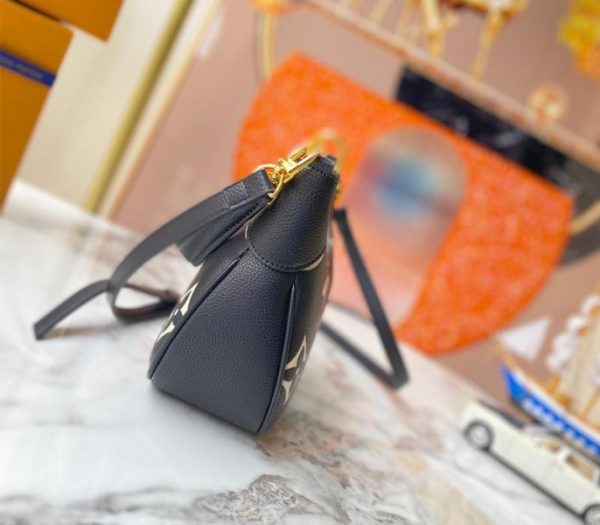 Replica Louis Vuitton Bicolor Monogram Empreinte Leather Bagatelle Mini Hobo In Black - Image 3
