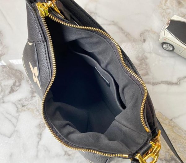 Replica Louis Vuitton Bicolor Monogram Empreinte Leather Bagatelle Mini Hobo In Black - Image 5