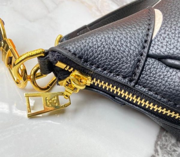 Replica Louis Vuitton Bicolor Monogram Empreinte Leather Bagatelle Mini Hobo In Black - Image 8