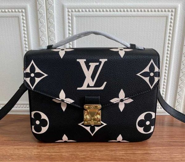 Replica Louis Vuitton Bicolor Monogram Empreinte Metis Bag In Black And Beige