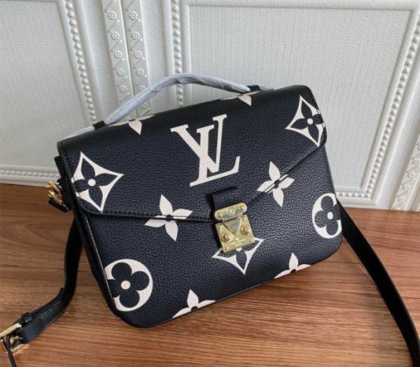 Replica Louis Vuitton Bicolor Monogram Empreinte Metis Bag In Black And Beige - Image 2